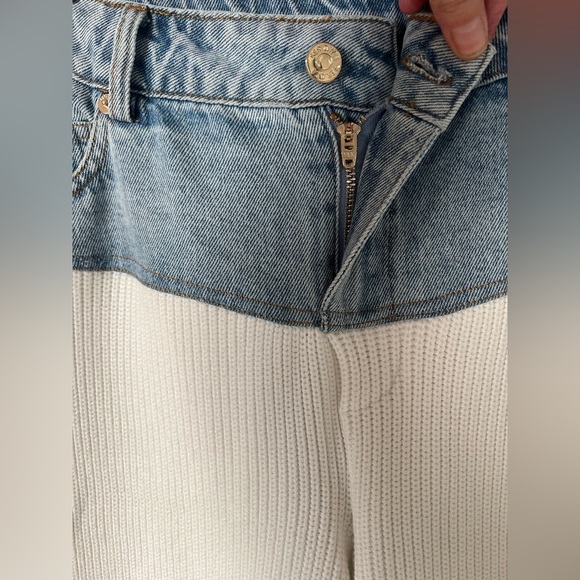 SER.O.YA NWT Chani Knit and Denim Pants in White & Coastline - Picture 16 of 16